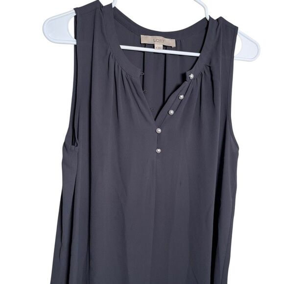 Loft Blouse Women's Medium V-Neck Popover Sleeveless Tank Top Shirt Career - Picture 2 of 10